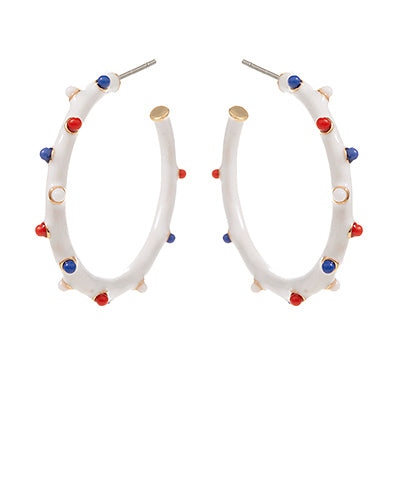 Patriotic Color Emamel Hoops