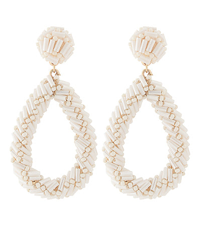 Teardrop Beaded Drop Earrings