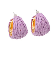Load image into Gallery viewer, Wrapped Raffia Hoops
