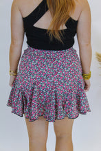 Load image into Gallery viewer, Charming Floral Ruffle Skirt- Black

