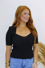Load image into Gallery viewer, Certain To Charm Knit Top- Black
