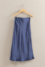 Load image into Gallery viewer, Alys Satin Midi Skirt-Navy
