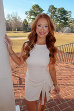 Load image into Gallery viewer, Kim Wrap Tie Athletic Romper-Cream
