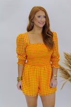 Load image into Gallery viewer, Rachel Smocked Gingham Romper
