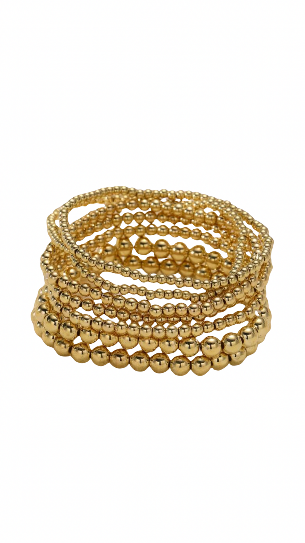 Beaded Elastic Bracelets-Gold