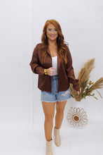 Load image into Gallery viewer, Sweetest Song Leopard Satin Top- Brown
