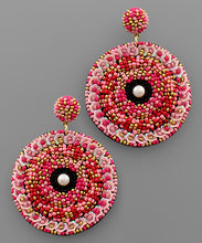 Load image into Gallery viewer, Beaded Disc &amp; Pearl Earrings
