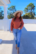 Load image into Gallery viewer, Tatum Turtle Neck Crop Sweater- Terra Cotta
