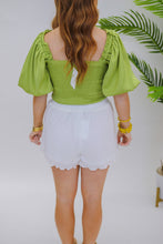 Load image into Gallery viewer, Pure Sweetness Knit Elastic Shorts- White
