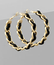 Load image into Gallery viewer, Velvet Chain Hoops
