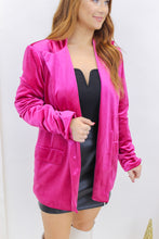 Load image into Gallery viewer, Heart Throb Suede Blazer- Fuchsia
