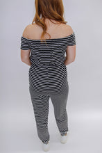 Load image into Gallery viewer, Erica Stripped Off the Shoulder  Jumpsuit
