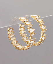 Load image into Gallery viewer, Rectangle Bead Open Hoops
