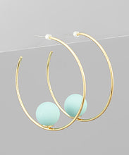 Load image into Gallery viewer, Color Ball Inside Beaded Hoops
