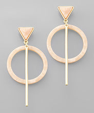 Load image into Gallery viewer, Triangle &amp; Circle Bar Earrings
