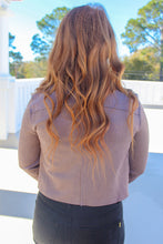Load image into Gallery viewer, Hayden Suede Moto Jacket- Mushroom
