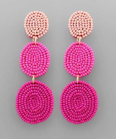 Bead Oval Drop Earrings