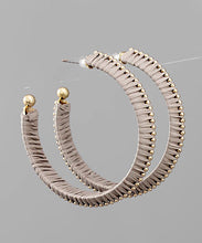 Load image into Gallery viewer, Raffia Wrapped Hoops
