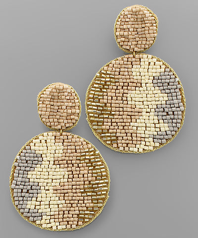 Color Bead Disk Earrings