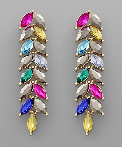 Glass Stone Drop Earrings