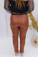 Load image into Gallery viewer, Not Sorry Pleather Pants- Camel
