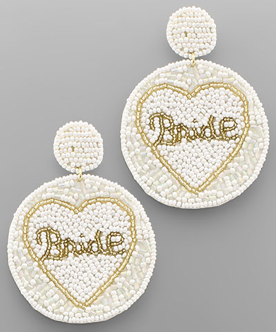 Beaded Bride Disk Earrings