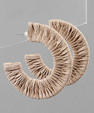 Load image into Gallery viewer, Suede Wrapped Circle Hoops
