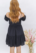Load image into Gallery viewer, Make You Blush Mini Dress- Black
