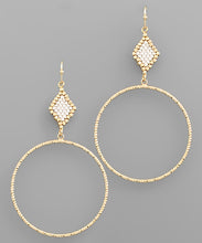 Load image into Gallery viewer, Beaded Rhombus &amp; Circle Earrings
