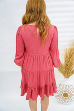 Load image into Gallery viewer, Carrie V Neck Tiered Dress- Berry
