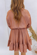 Load image into Gallery viewer, Remember Me V Neck Dress- Brown
