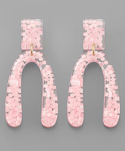 Sparkling Arch Resin Earrings