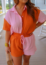 Load image into Gallery viewer, Sunburst Colorblock Set- Pink&amp;Orange
