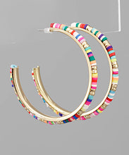 Load image into Gallery viewer, Color Rubber Beads Hoops
