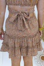 Load image into Gallery viewer, Leni Dotted Ruffle Mini Skirt- Brown
