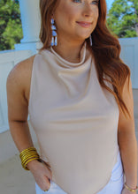 Load image into Gallery viewer, Clea Sleeveless Halter Top- Champagne
