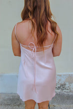 Load image into Gallery viewer, Keely Cowl Neck Tie Back Mini Dress- Pink
