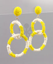 Load image into Gallery viewer, Seed Bead &amp; Thread Link Earrings
