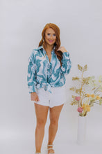Load image into Gallery viewer, Marble Print Button Down Shirt- Blue
