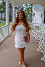 Load image into Gallery viewer, Tootsies Stretch Denim Mini Dress- White
