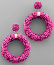 Load image into Gallery viewer, Raffia Circle Dangle Earrings
