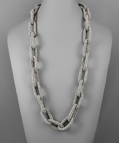 Long Linked Seed Bead Necklace