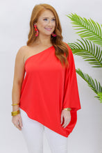 Load image into Gallery viewer, Longtime One Shoulder Blouse-Coral
