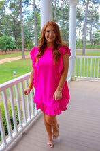 Load image into Gallery viewer, Doll Ruffle Embellished Dress- Barbie Pink
