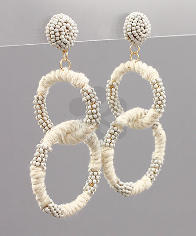 Seed Bead & Thread Link Earrings
