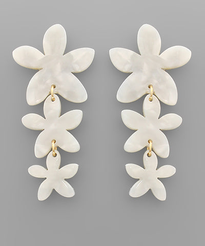 3 Acrylic Flower Earrings