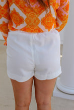 Load image into Gallery viewer, Belle High Waist Paper Bag Shorts- White

