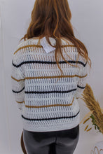 Load image into Gallery viewer, Tigger 3/4 Sleeve Stripped Sweater- Ivory
