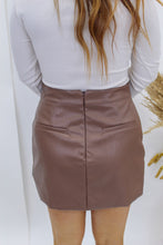 Load image into Gallery viewer, Small Town Girl Belted Leather Skirt- Coco
