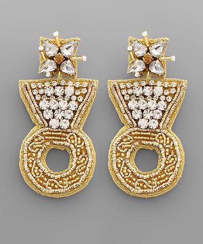 Crystal & Bead Ring Earrings